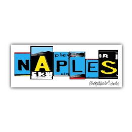 magneti mattonella Napoli targa colorata da frigo con napoli e artisti o detti napoletani