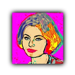 Ritratto di Sofia Loren su magnete da frigo
