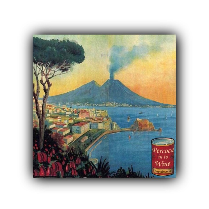 Mattonella magnete con panorama Napoli