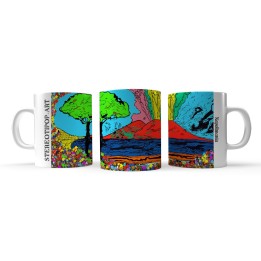 Tazza personalizzata in stile Warhol dedicata al Vesuvio.