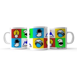 Tazza people for Naples, una stilizzazione dei personaggi simbolo di questa città