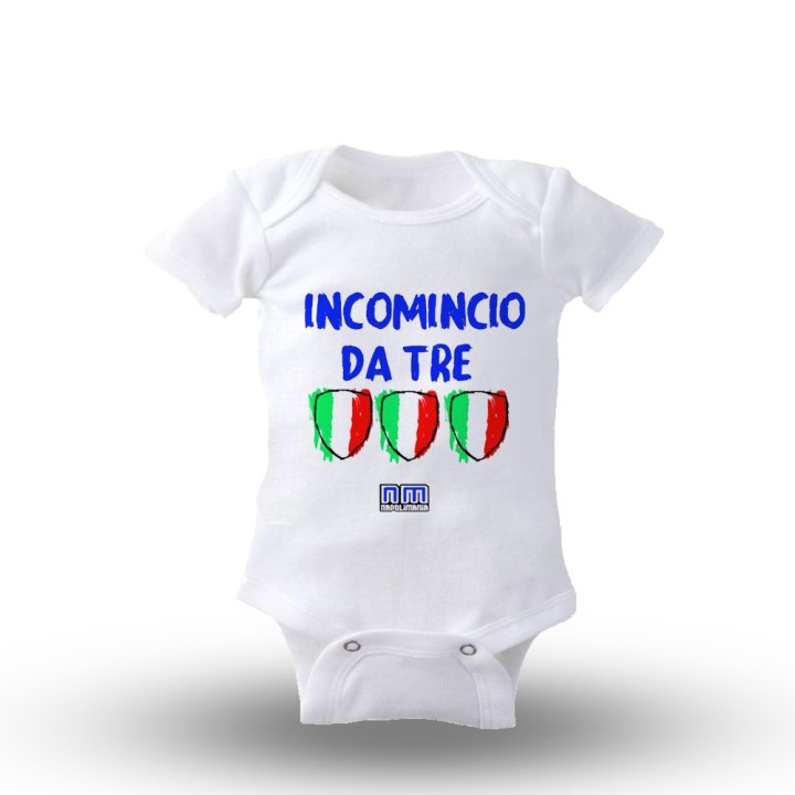 Body personalizzato con la scritta incomincio da tre