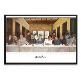 pOSTER DELL'ULTIMA CENA CON I VOLTI DI TUTTI GLI ATTORI NAPOLETANI PIù GRANDI DELLA TRADIZIONE DEL CINEMA ITALIANO E NAPOLETANO