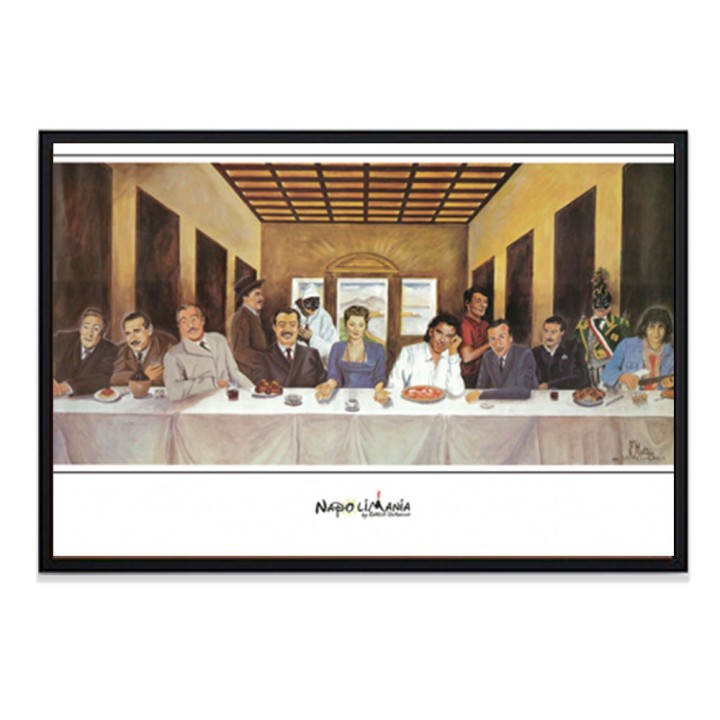 pOSTER DELL'ULTIMA CENA CON I VOLTI DI TUTTI GLI ATTORI NAPOLETANI PIù GRANDI DELLA TRADIZIONE DEL CINEMA ITALIANO E NAPOLETANO