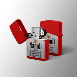 Accendino con simboli di Napoli, Marlboro con scritta Napoli