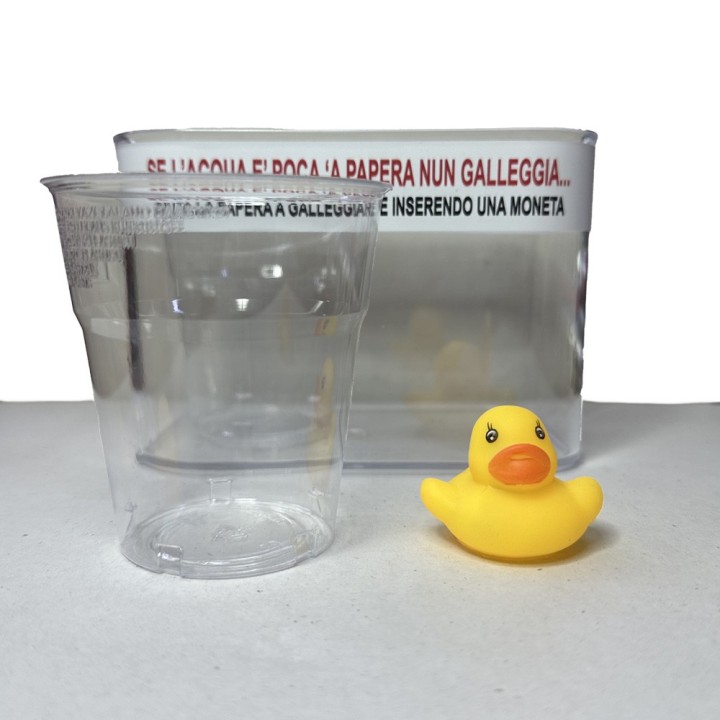 Gadget e souvenir napoletani, salvadanaio l'acqua è poca e la papera non galleggia
