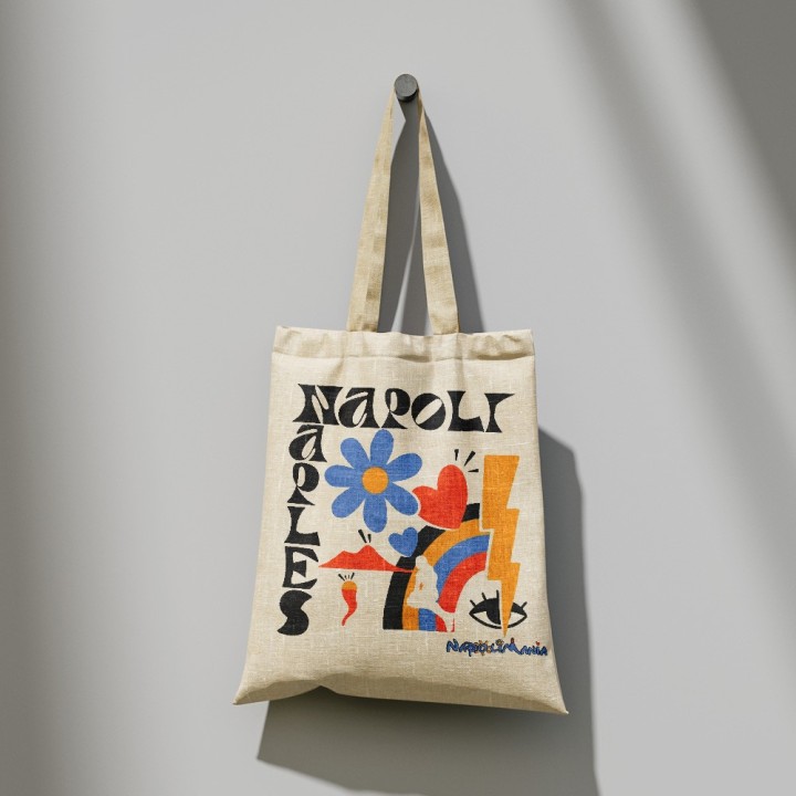 shopper napolimania hippie con lo stile tipico degli anni 70