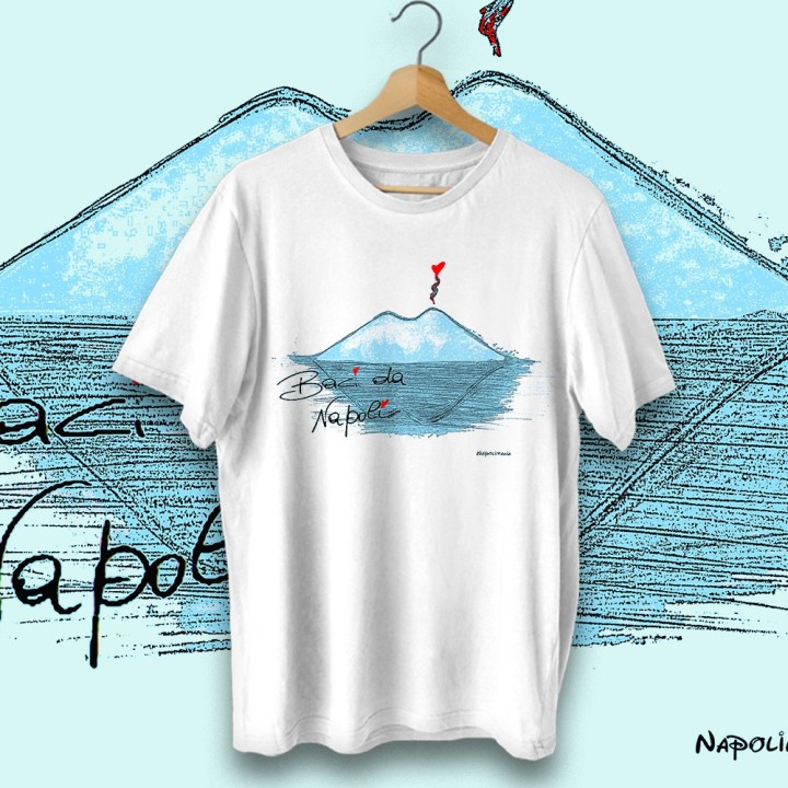 Maglietta mezza manica, t-shirt in cotone con stampa originale di Napolimania