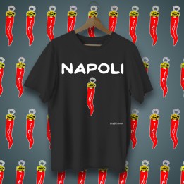 T-shirt maglietta nera con corno napoletano Souvenir Napoli - T-shirt