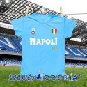 Maglietta Bambino Napoli calcio "Vintage" con marchio dello scudetto e numero 10