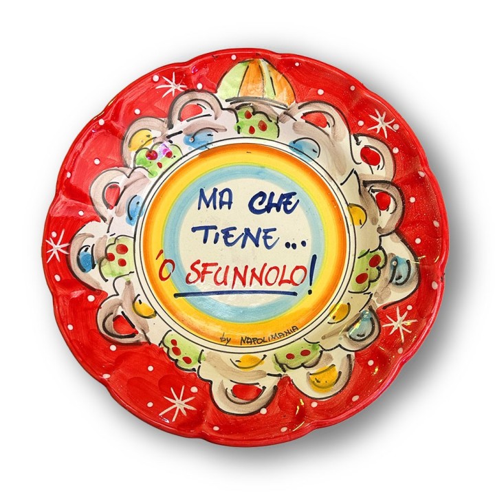 Souvenir Napoli, Piatto fondo in ceramica - Sfunnolo | Napolimania