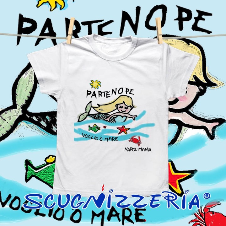T-shirt bambino Partenope la maglietta della sirena napoletana