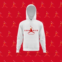 Felpa dedicata a San Gennaro SANGENNAIR, che richiama la grafica AIR Jordan