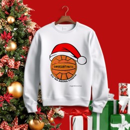 Felpa con disegno super santos per natale