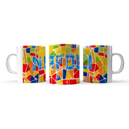 Tazza esclusiva Napolimania in ceramica con scritta Napoli stile Gaudì