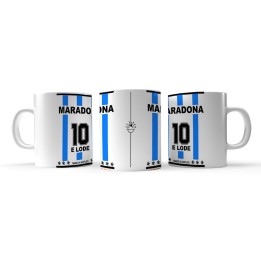 Tazza esclusiva Napolimania in ceramica con scritta 10&lode dedicata a Maradona