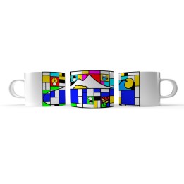 Tazzinaesclusiva Napolimania in ceramica con scritta mondrian