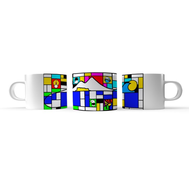 Tazzinaesclusiva Napolimania in ceramica con scritta mondrian