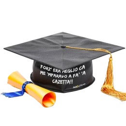 Cappello per laurea divertente in napoletano  - Laurea Cazetta | Napolimania