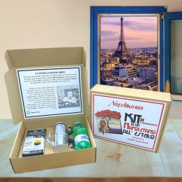 Kit sopravvivenza del napoletano all'estero con macchinetta e caffè 250gr acqua di napoli