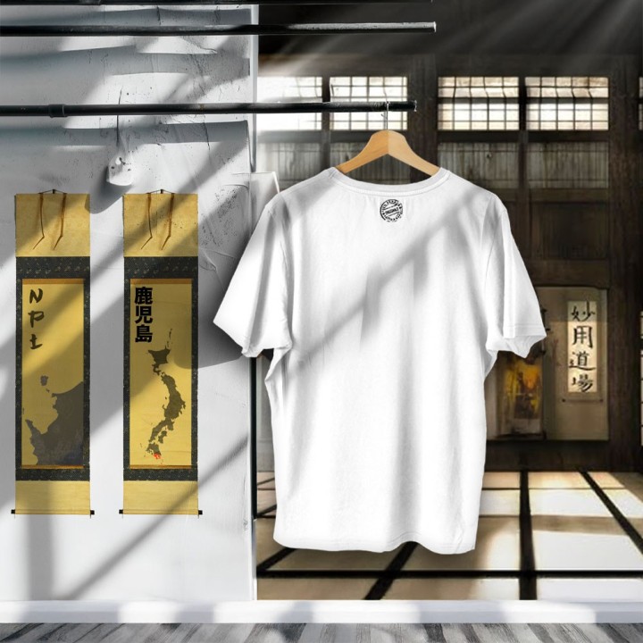 T-shirt con disegno Vesuvio e monte Fuji