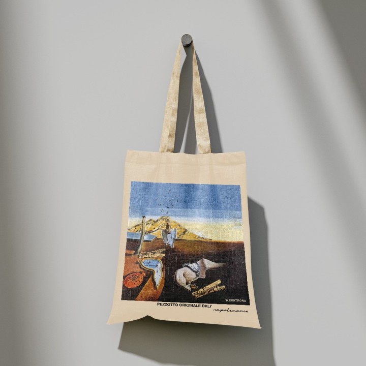 shopper con manico, grafica Dalì divertente