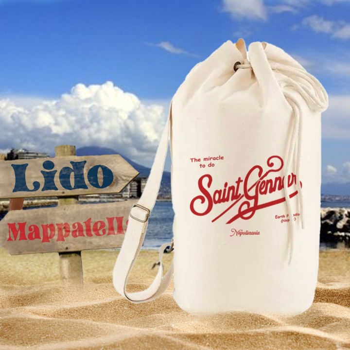 sacca mare bianca saint gennar, con scritta stile saint barth bianca
