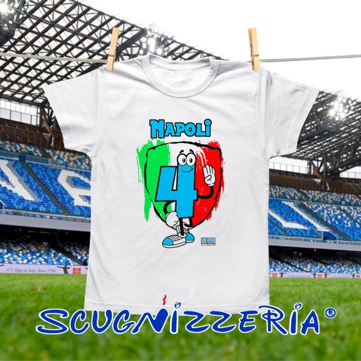 T-shirt bambino 4 scudetto del Napoli