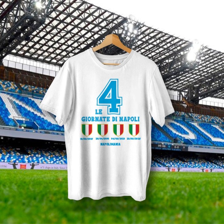 Maglietta Napoli 4 giornate con 4 scudetti