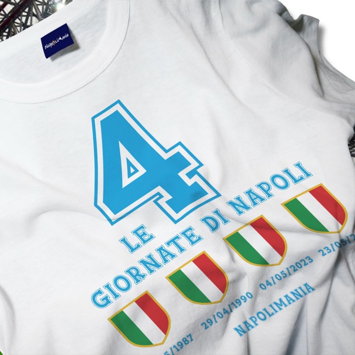 Maglietta Napoli 4 giornate con 4 scudetti