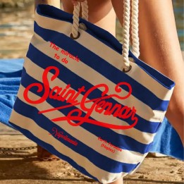 Borsa mare a righe “Saint Gennar” - Ironica, capiente, in stile Napoli | Napolimania