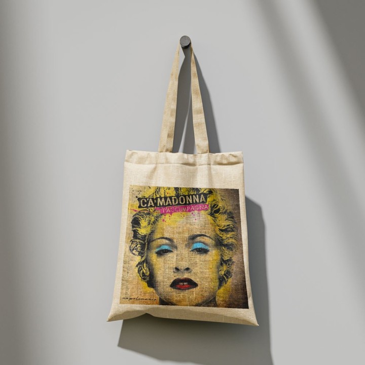 shopper napolimania con foto di Madonna, pop art edition