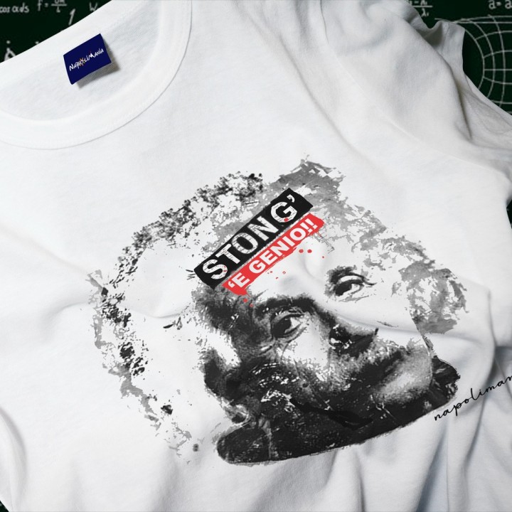 T-shirt maglietta a mezza manica con scritta stong e genio