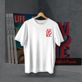 T-shirt maglietta a mezza manica con scritta Ammore