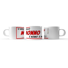 Tazzina esclusiva Napolimania in ceramica con scritta dedicata al nonno