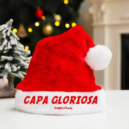 cappello bianco/rosso natalizio con scritta napoletano