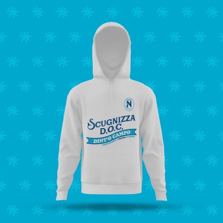 felpa napoletana donna, abbigliamento Napoli ironico, felpa Napolimania, streetwear napoletano, idea regalo Napoli
