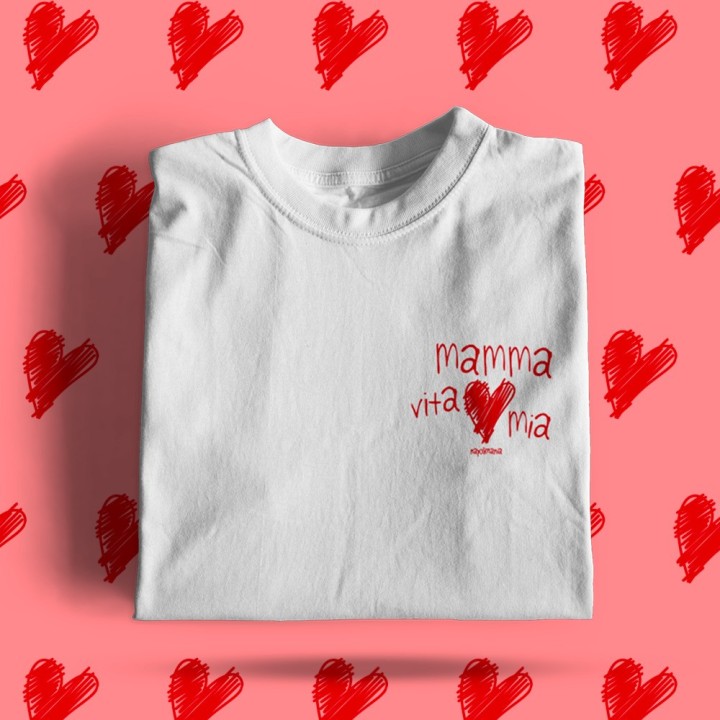 maglietta, t-shirt Mamma vita mia, gadget napoletano per festa della mamma