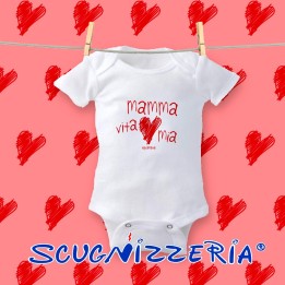 Body neonato Napolimania “Mamma vita mia” con cuore rosso