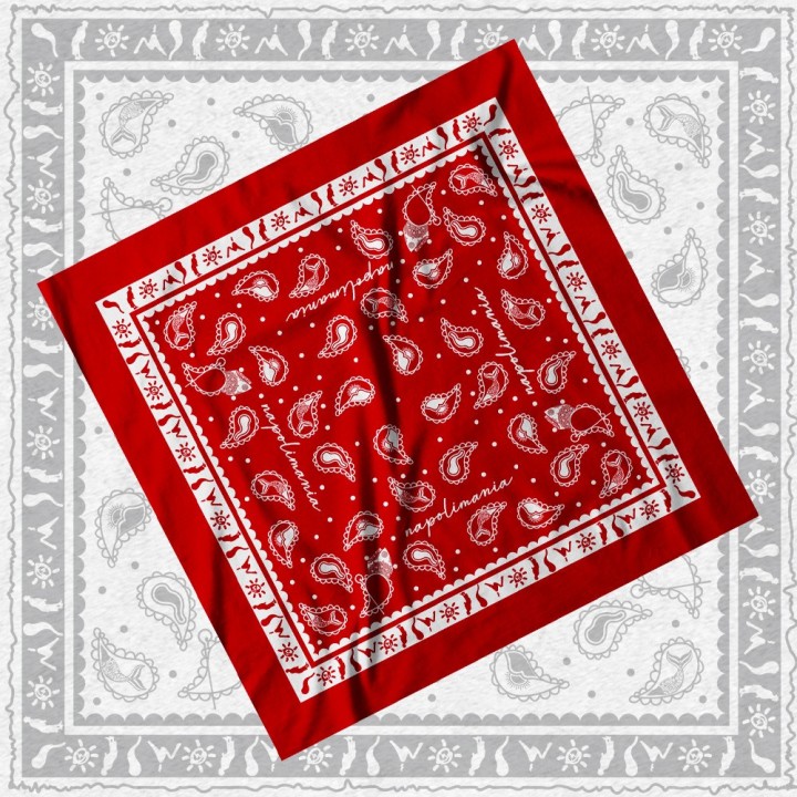 Bandana Napolimania Rossa | Tradizione Napoletana e Stile Paisley