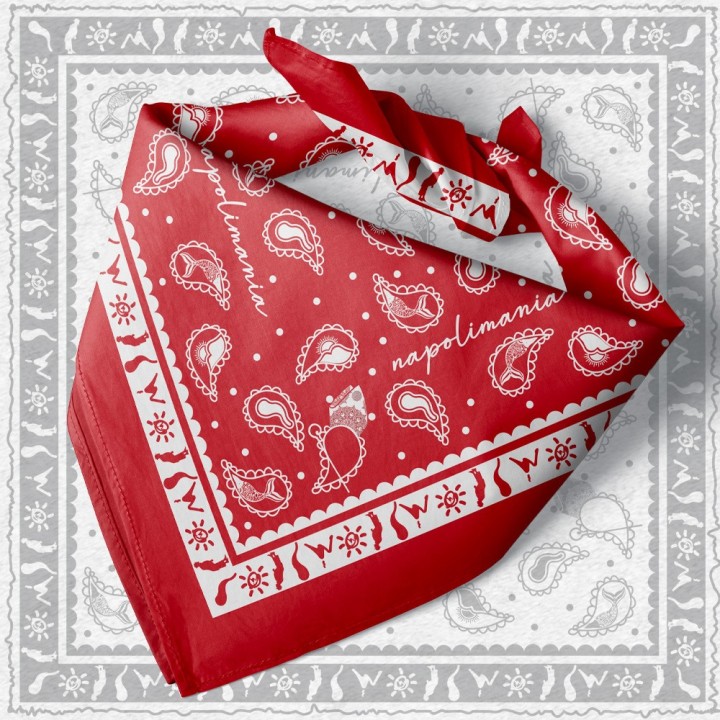 Bandana Napolimania Rossa | Tradizione Napoletana e Stile Paisley