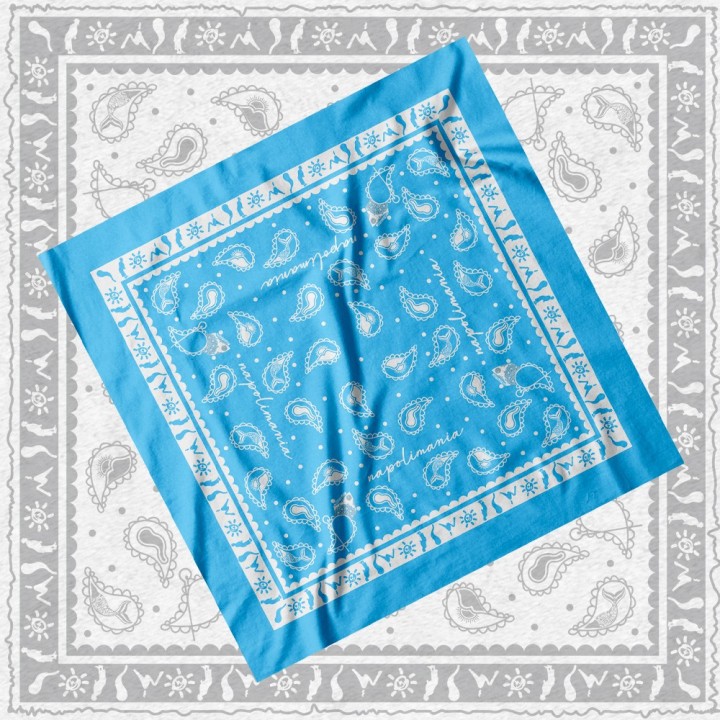 Bandana Napolimania Azzurra | Fantasia Napoletana in Stile Paisley