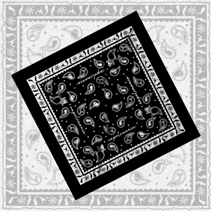 Bandana Napolimania Nera | Design Paisley Ispirato a Napoli