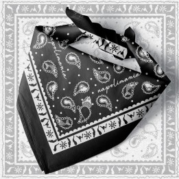 Bandana Napolimania Nera | Design Paisley Ispirato a Napoli